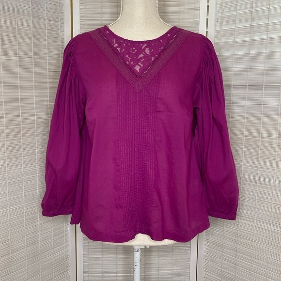Farm Rio Kelsie Blouse Purple Size S Excellent Condition - Picture 1 of 8